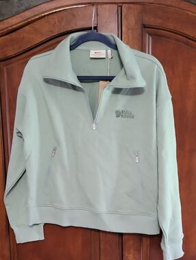 Fjallraven Women's S Vardag Half Zip Sweater Misty Green New